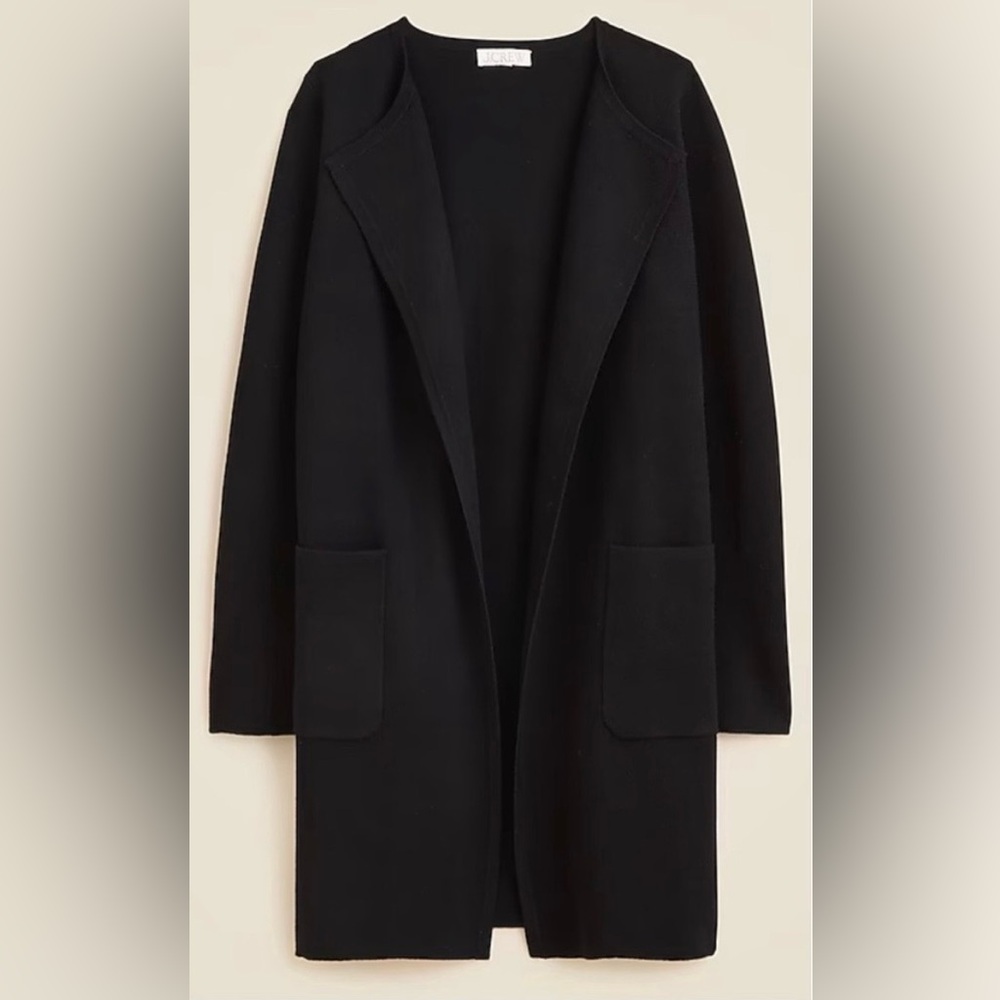 J. Crew Juliette collarless sweater-blazer in linen blend